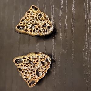 Sparkling Gold Tone Earrings
